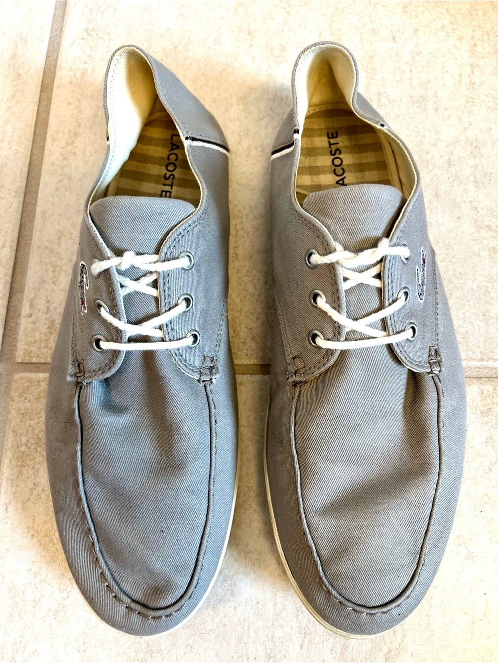 Lacoste Aristide Casual Canvas Boat Shoe Lightweight Breathable Twill Men 12 Us View 5